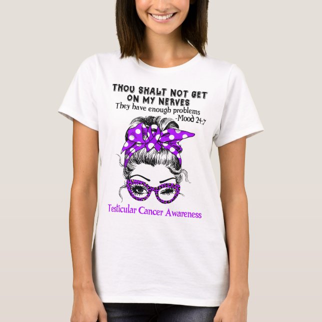 Testicular Cancer Awareness Ribbon Support Gifts T-Shirt (Front)
