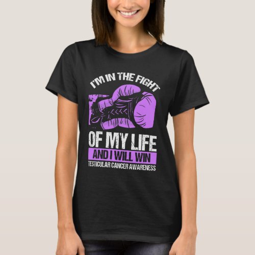 Testicular Cancer Awareness Win Purple Ribbon T_Shirt