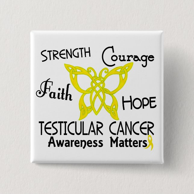 Testicular Cancer Celtic Butterfly 3 Button (Front)