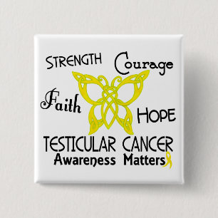 Testicular Cancer Celtic Butterfly 3 Button