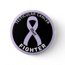Testicular Cancer Fighter Ribbon Black Button