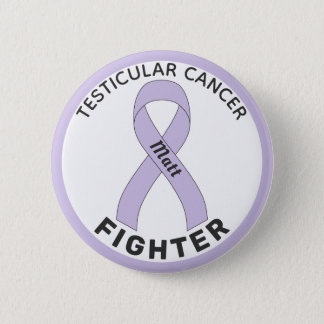 Testicular Cancer Fighter Ribbon White Button