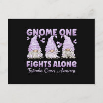 Testicular Cancer Light Purple Ribbon Gnome Postcard