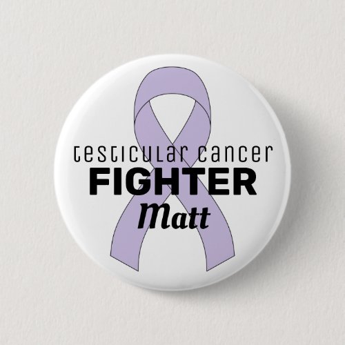 Testicular Cancer Ribbon White Button