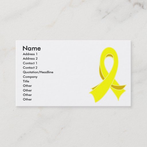 Customizable Testicular Cancer Stylish Ribbon Business Card