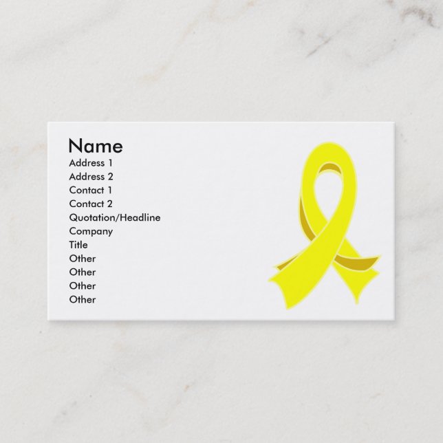 Testicular Cancer Stylish Ribbon Business Card (Front)