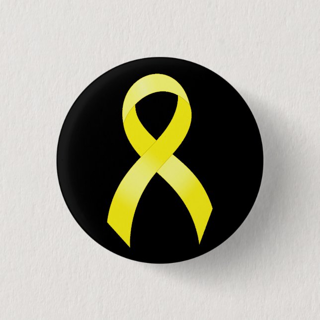 Testicular Cancer Yellow Ribbon Button (Front)