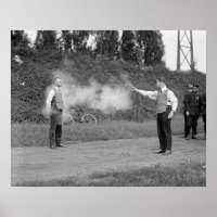 Testing Bulletproof Vest, 1923. Vintage Photo
