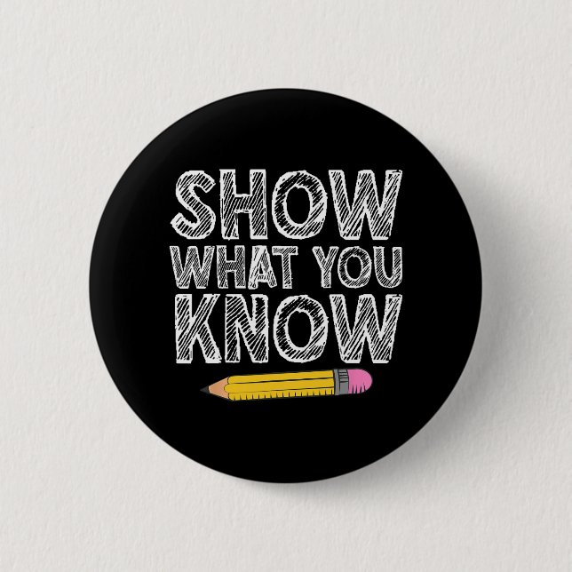Testing Day Art For Men Women Teacher Testing Test Button (Front)