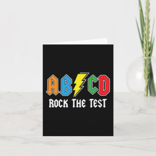 Testing Retro Abcd Rock The Test Day Funny School Card