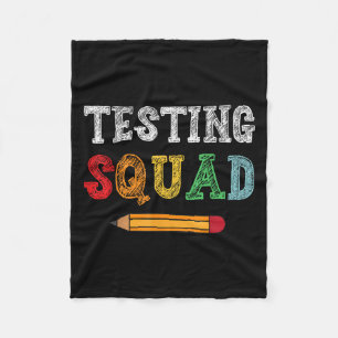 Testing Squad Costume Test Day Teacher Student Fun Fleece Blanket