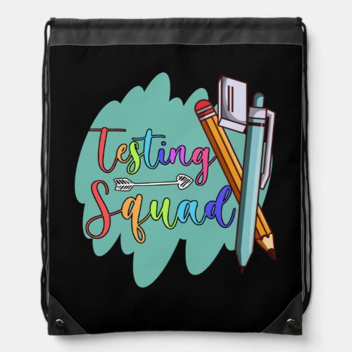 Testing Squad School Professor Teacher Drawstring Bag