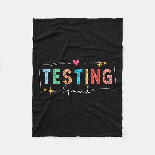 Testing Squad - Test Day 2024 Teacher Motivational Fleece Blanket (Front)