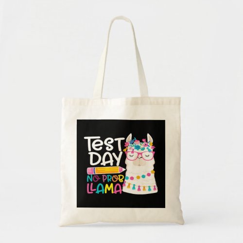 Testing Test Day No Prob Llama Teacher Funny Testi Tote Bag