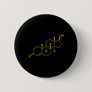 Testosterone Molecule Biology Science Bodybuilding Button