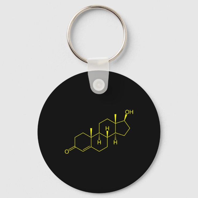 Testosterone Molecule Biology Science Bodybuilding Keychain (Front)