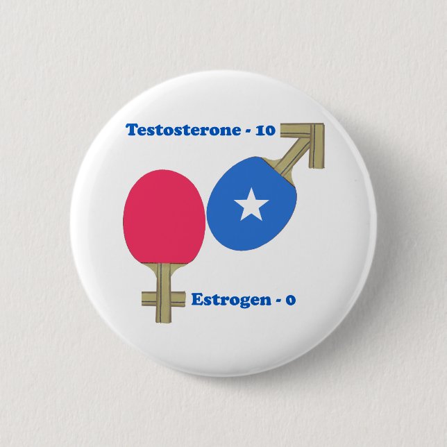 Testosterone Ping Pong Pinback Button (Front)