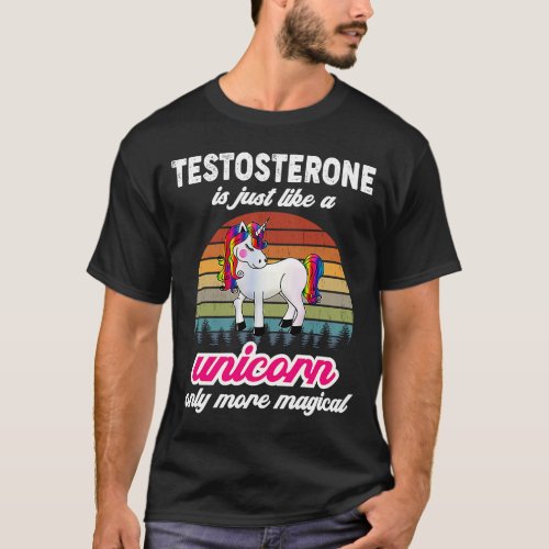 Testosterone Therapist  Unicorn Vintage Sunset T_Shirt