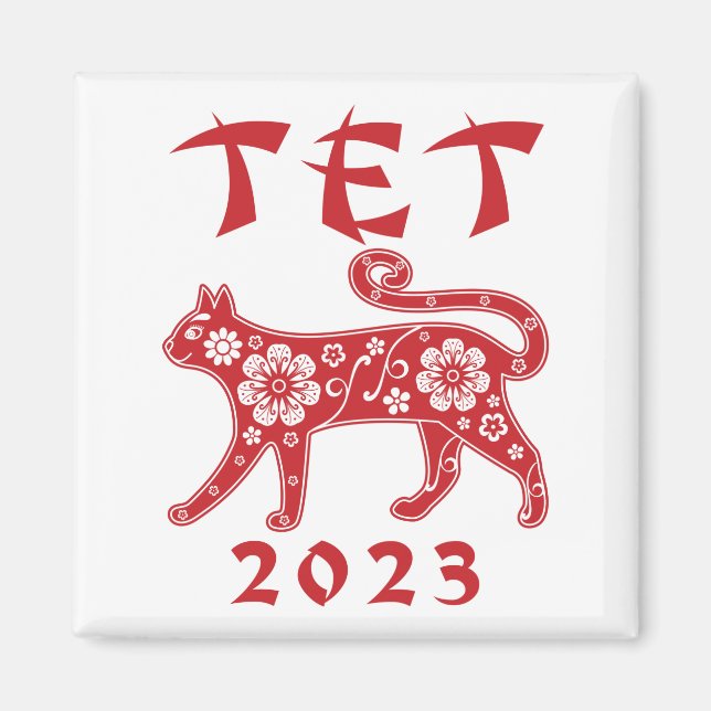 Tet 2023 Vietnamese New Year of the Cat Magnet (Front)