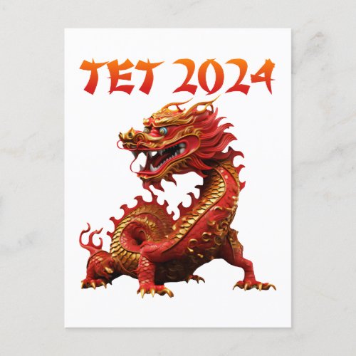 Tet 2024 Year of the Dragon Vietnamese New Year Postcard