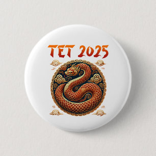 Tet 2025 Year of the Snake Vietnamese New Year Button