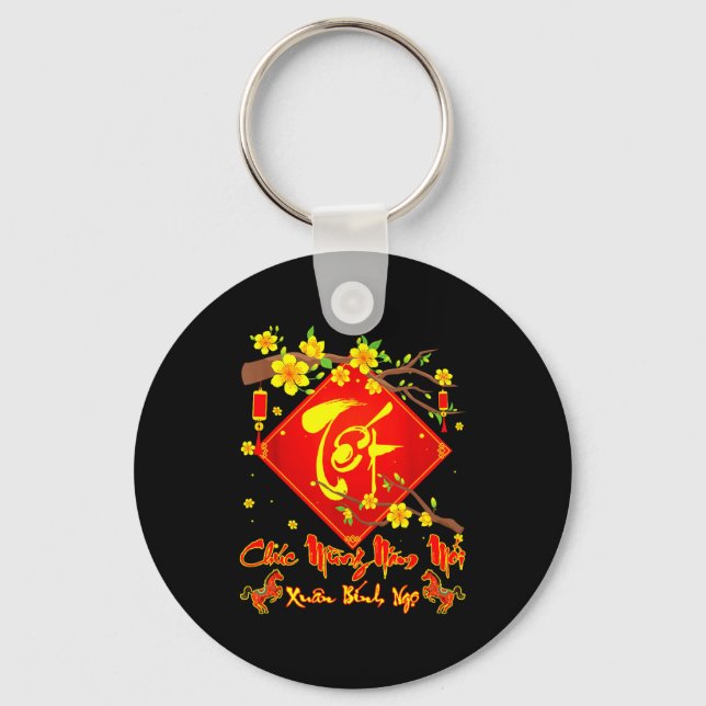 Tet 2026 Chuc Mung Nam Moi Xuan Binh Ngo Vietnames Keychain (Front)