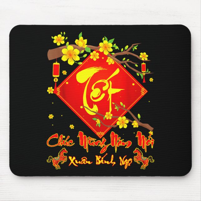 Tet 2026 Chuc Mung Nam Moi Xuan Binh Ngo Vietnames Mouse Pad (Front)