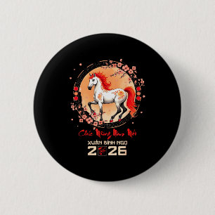 Tet 2026 Vietnamese Year Horse Zodiac Lunar Chines Button