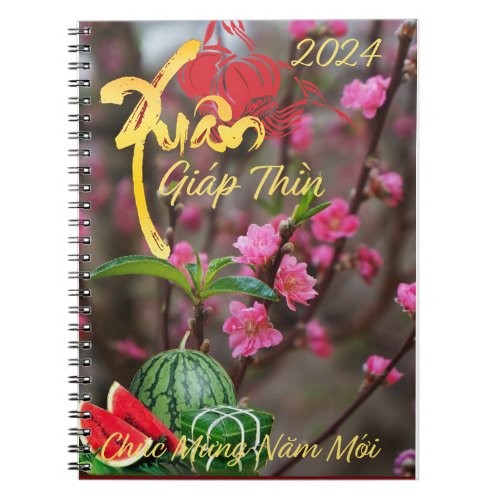 Tet Happy New Year Xuan Giap Thin 2024 Notebook