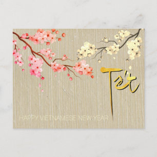Tet Hoa Anh Dao Blossom Vietnamese New Year HP2 Invitation Postcard