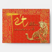 Tet Vietnamese Tiger New Year 2022 LI XI Red E Envelope