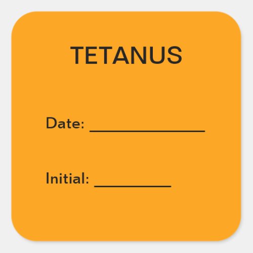 Tetanus Shot Chart Label
