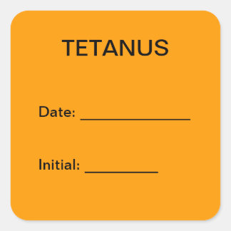 Tetanus Shot Chart Label