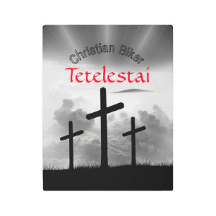 Tetelestai Christian Biker's Motorcycle MOTO Metal Print