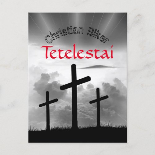 Tetelestai Christian Bikers Scripture Verse Postcard