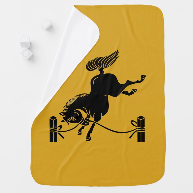 Tethered Soma horse Stroller Blanket (In Situ)