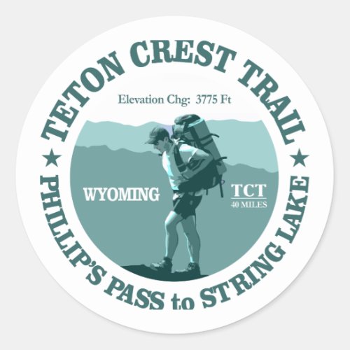 Teton Crest Trail rd Classic Round Sticker