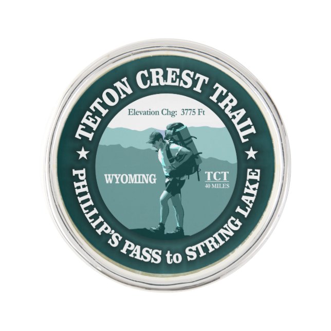 Teton Crest Trail (rd) Lapel Pin (Front)