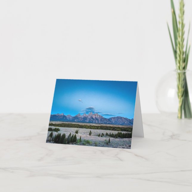 Teton Mountains At Daybreak Card (Front)