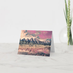 Teton Mountains with Reflection Note Card