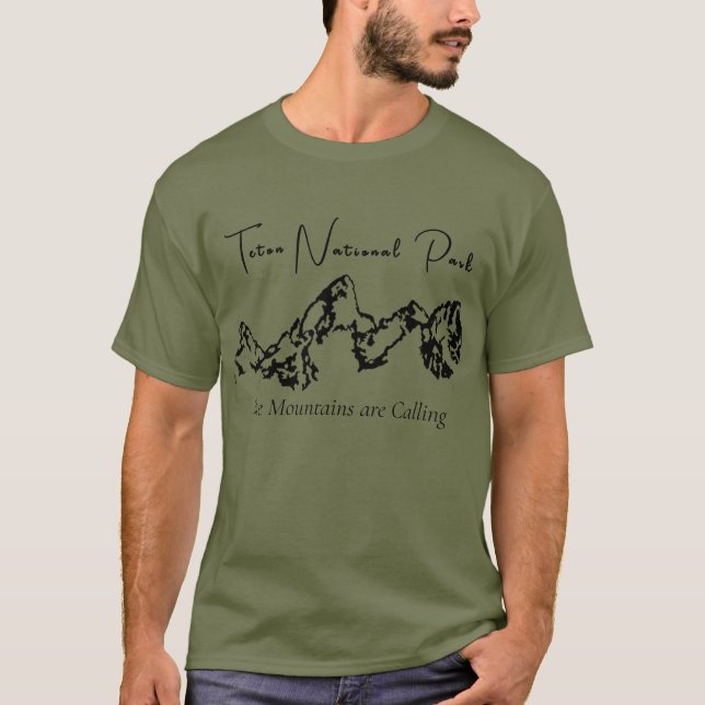 Teton National Park Dark Minimal T-shirt (Front)