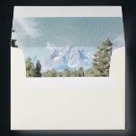 TETON NATIONAL PARK Mountain Destination Travel Envelope<br><div class="desc">This envelope features a creamy off-white coloring with a watercolor Teton National Park painting inside. Easily change the return address to your own and use with the matching Teton National Park for a cohesive event.</div>