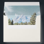 TETON NATIONAL PARK Mountain Destination Travel Envelope<br><div class="desc">This envelope features a creamy off-white coloring with a watercolor Teton National Park painting inside. Easily change the return address to your own and use with the matching Teton National Park for a cohesive event.</div>