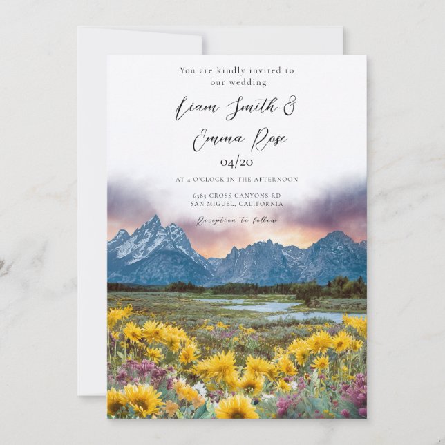 TETON NATIONAL PARK Mountain Skyline Invitation (Front)