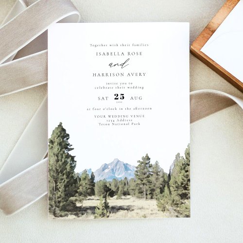 TETON NATIONAL PARK Mountain Skyline Wedding Invitation