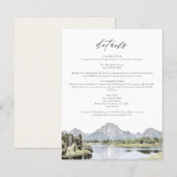 TETON NATIONAL PARK Mountain Wedding Details Card