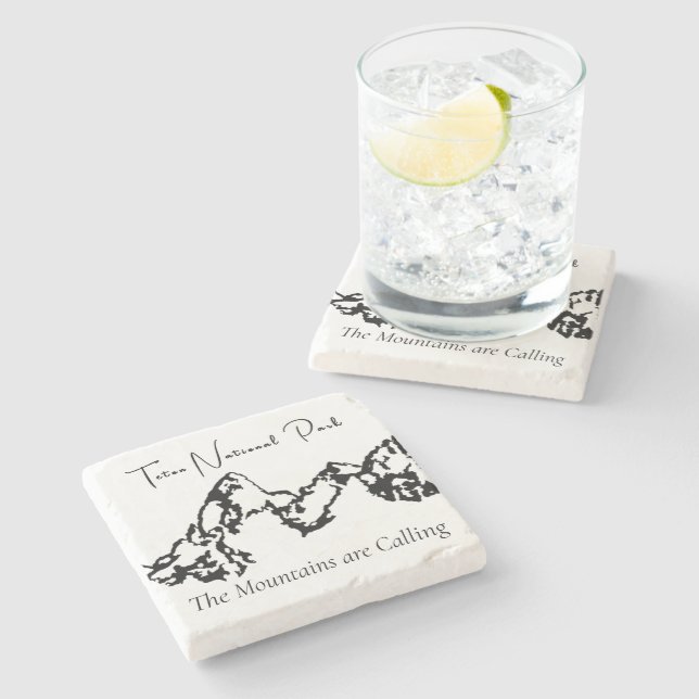 Teton National Park Stone Coaster (Side)