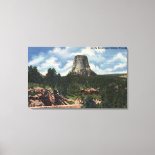 Teton National Park, WY - Devil's Tower near Canvas Print