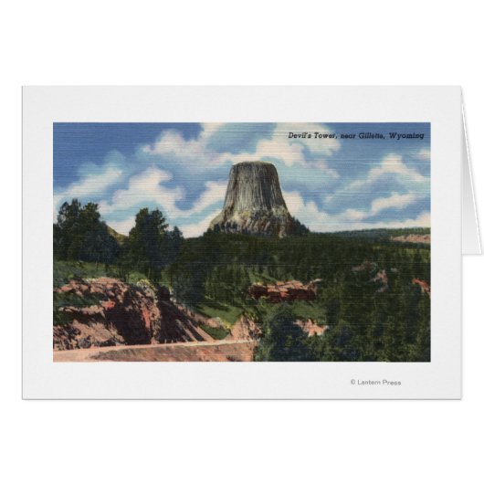 Teton National Park, WY - Devil's Tower near Cards (Front Horizontal)