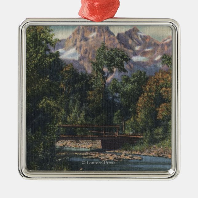 Teton National Park, WY - Twin Peaks View Metal Ornament (Front)